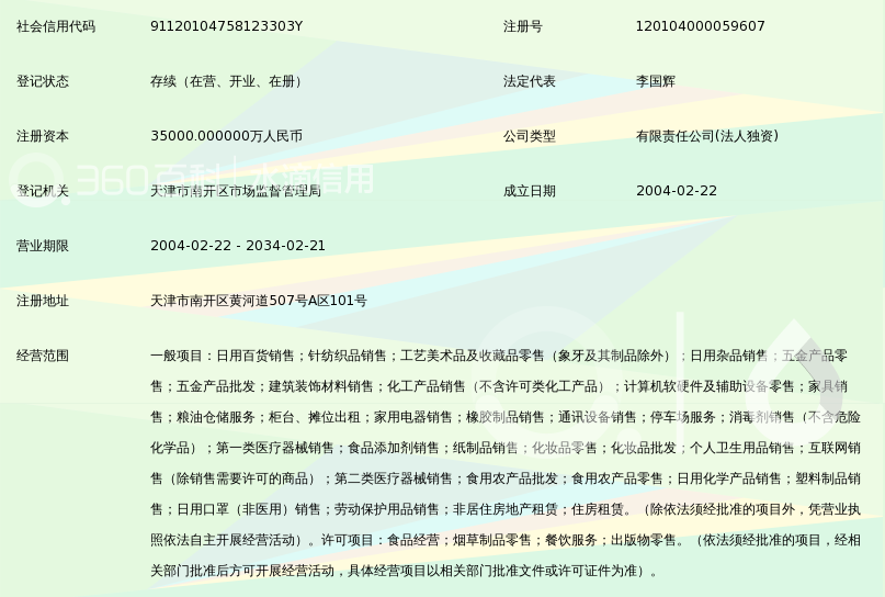 天津物美未来商贸发展